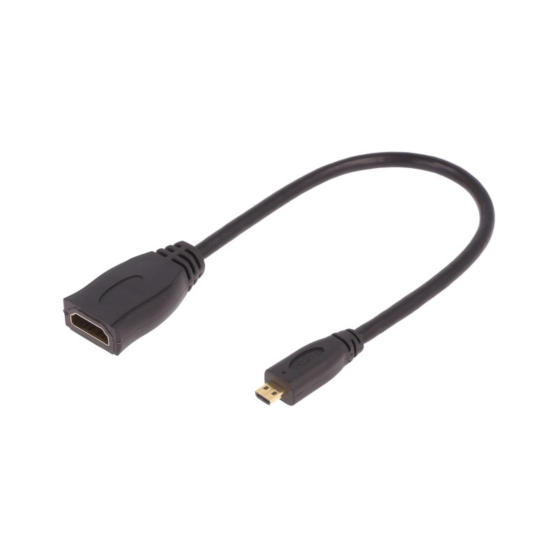 Cabluri, Cablu HDMI 1.4 HDMI soclu,micro mufă HDMI 200mm negru -1, dioda.ro