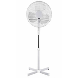 Ventilator de podea reglabil, 42W, 3 trepte de viteză, elice 40 cm, oscilație 85°, protecție termică, înălțime ajustabilă, alb