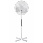 Ventilator de podea reglabil, 42W, 3 trepte de viteză, elice 40 cm, oscilație 85°, protecție termică, înălțime ajustabilă, alb