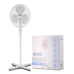 Ventilator de podea reglabil, 42W, 3 trepte de viteză, elice 40 cm, oscilație 85°, protecție termică, înălțime ajustabilă, alb