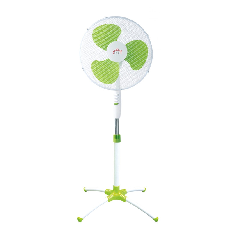 Ventilator camera, cu picior, 3 trepte de viteză, elice 40 cm, Verde, oscilație 90°, protecție termică, înălțime ajustabilă Ventilator vertical 60W Diametru 40cm, Verde