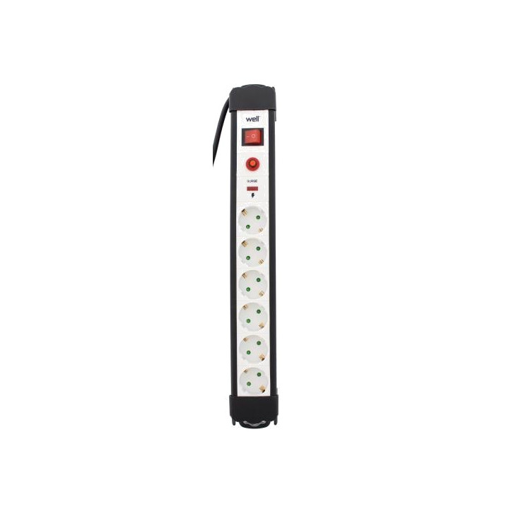 Prelungitoare, Prelungitor electric 6 prize Schuko 5m,cu intrerupator si contact de protectie la suprasarcina si  -2, dioda.ro