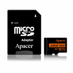 card microsdxc uhs-i u3  v30 a2 apacer  128gb  r100  cu adaptor sd