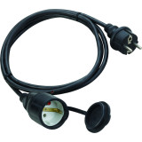 cablu prelungitor 10m 3x1.5mm  priza cu capac  negru  ip44  technik