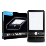 proiector solar de perete cu senzor de miscare  300lm  lumina rece  modee