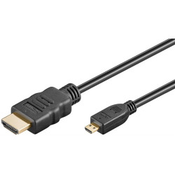 cablu hdmi tata - micro hdmi tata highspeed ethernet contacte aurite 1.5m goobay