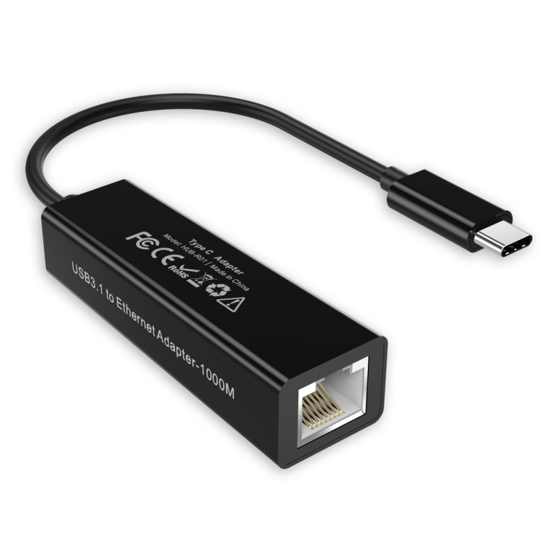 adaptor usb-c tata - rj45 mama choetech r01  gigabit  negru