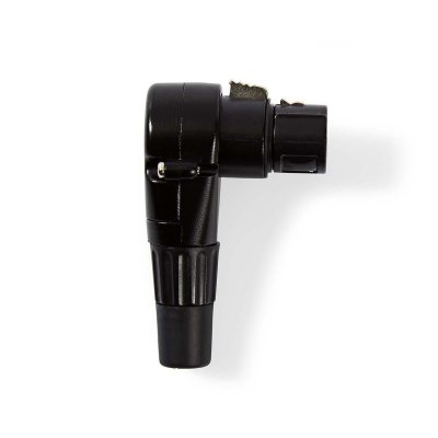 conector xlr 3-pini mama cotit  negru  nedis