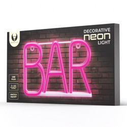 reclama luminoasa neon led lumina roz model bar