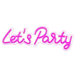 reclama luminoasa neon led lumina roz model let's party