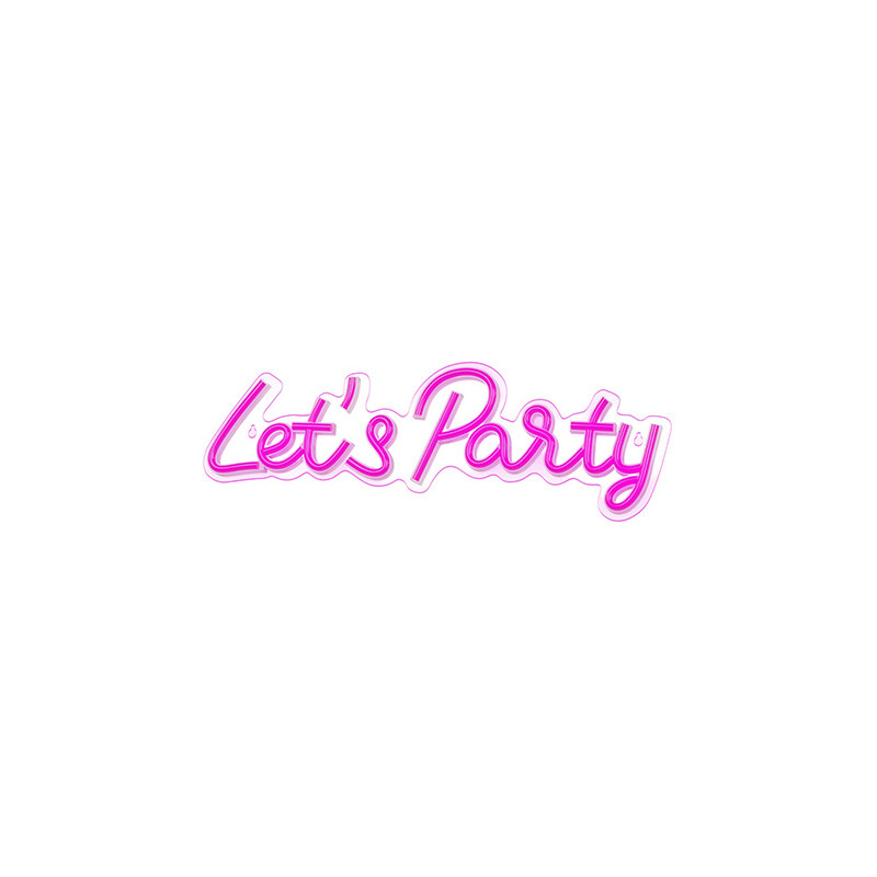 reclama luminoasa neon led lumina roz model let's party