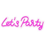 reclama luminoasa neon led lumina roz model let's party