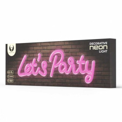 reclama luminoasa neon led lumina roz model let's party