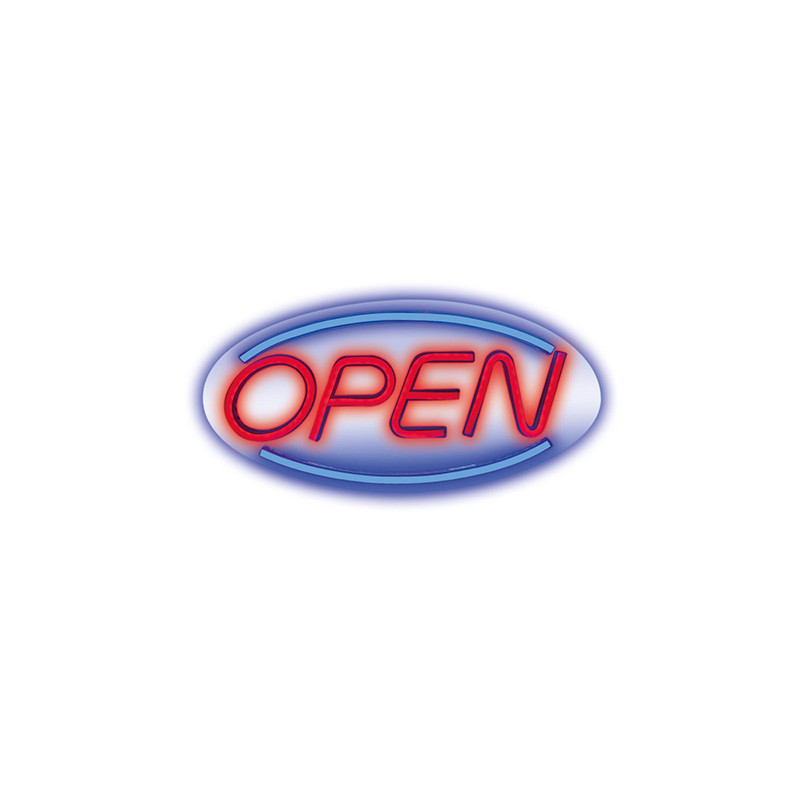 reclama luminoasa neon led lumina albastra model open