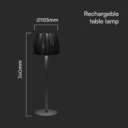 lampa led masa 2.7w 3in1 dimabil - negru