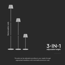 lampadar 4w cu acumulator ip54 3000k alb cald - alb