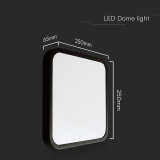 plafoniera led 18w ip44 4000k alb neutru - negru