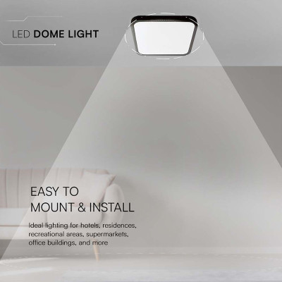 plafoniera led 18w ip44 4000k alb neutru - negru