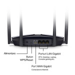 router 4 porturi gigabit wi-fi 6 ac1800 mercusys