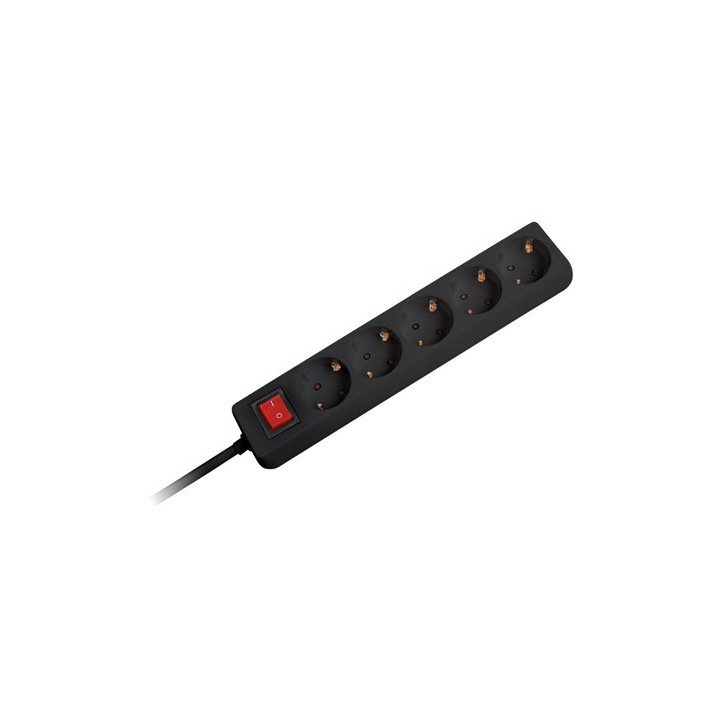 prelungitor 3x1.5mm 5 prize 5m intrerupator negru