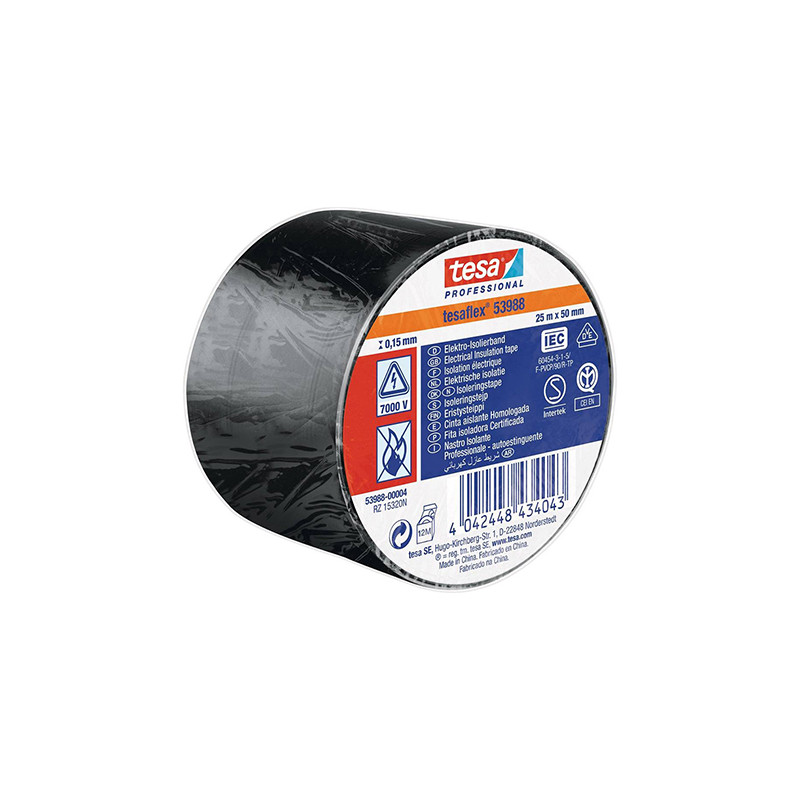 banda izolatoare negru 50mm 25m tesa