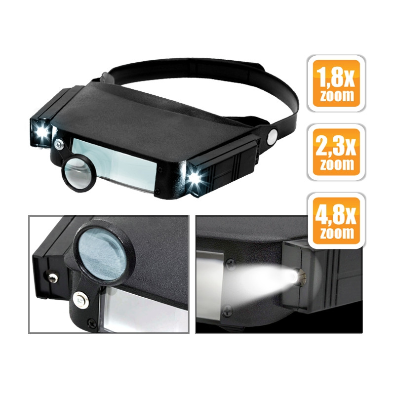 lupa de lucru cu banderola de cap si iluminare led