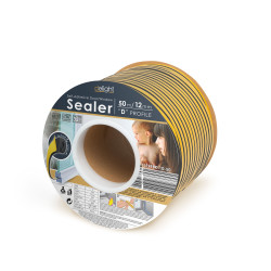 delight - profil de etansare autoadeziv pt. ferestre, profil ,,d" - 50 m, negru, 10 mm