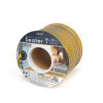 delight - profil de etansare autoadeziv pt. ferestre, profil ,,d" - 50 m, negru, 10 mm