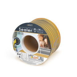 delight - profil de etansare autoadeziv pt. ferestre, profil ,,d" - 40 m, negru, 12 mm