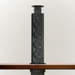 distribuitor electric ascuns - 4 prize - negru lucios - delight