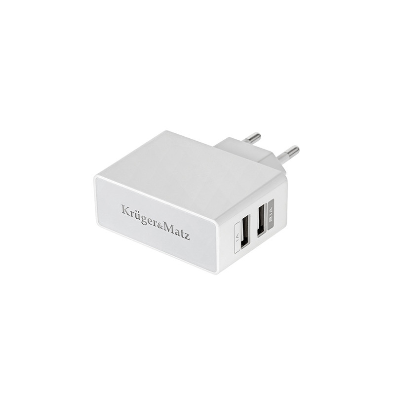 incarcator retea dual usb 2.1a kruger&matz incarcator retea dual usb 2.1a kruger&matz