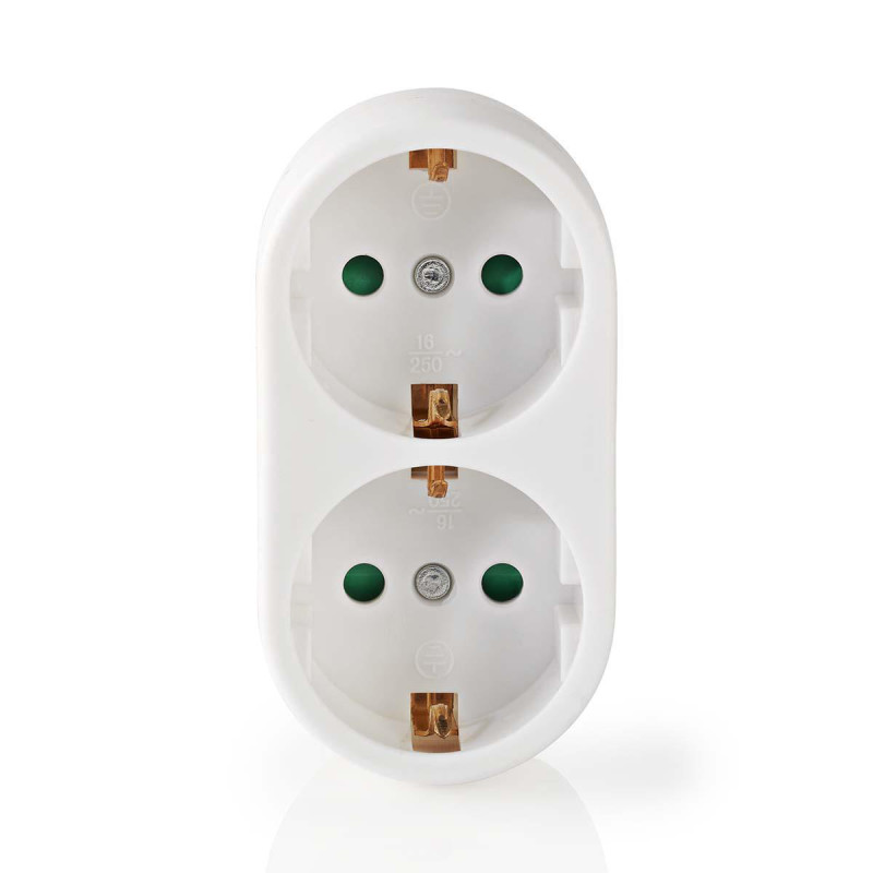 stecher dublu nedis 2x schuko protectie contacte alb stecher dublu nedis 2x schuko protectie contacte alb