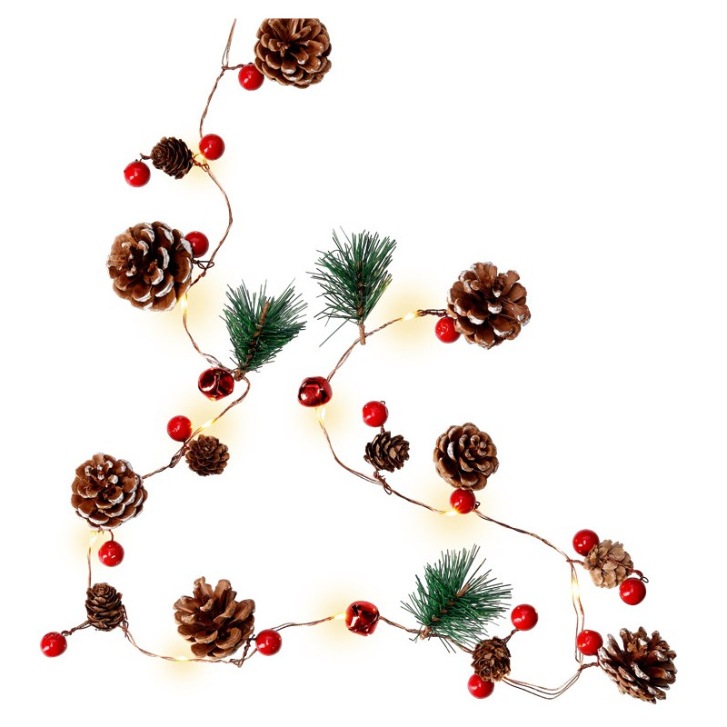 ornament craciun 20 led-uri 2xaa conuri de pin si fructe de padure goobay ornament craciun 20 led-uri 2xaa conuri de pin si fructe de padure goobay