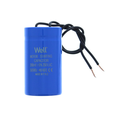 condensator pornire motor 250v 200uf cu fir  well