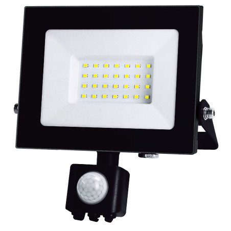 proiector led cu senzor 30w  3300lm  ip65  4000k  negru  well