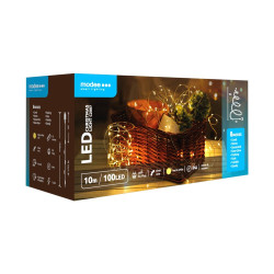 ghirlanda luminoasa decorativa modee c2007  100 led-uri  1.35w  10m  alb cald  cupru