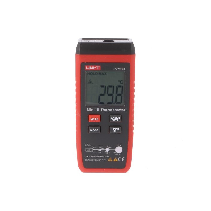 Masura Temperatura si Umiditate, Termometru Infrarosu fara contact LCD iluminat -35÷300°C UT306A -1, dioda.ro