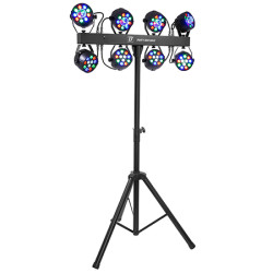 set 8 par-uri 12x1w rgbw + trepied si huse transport