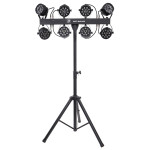 set 8 par-uri 12x1w rgbw + trepied si huse transport