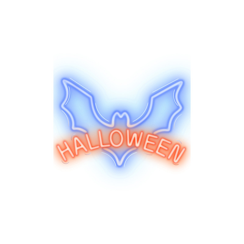 reclama luminoasa neon led lumina rosie/albastra model hallowen