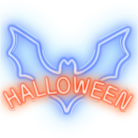 reclama luminoasa neon led lumina rosie/albastra model hallowen