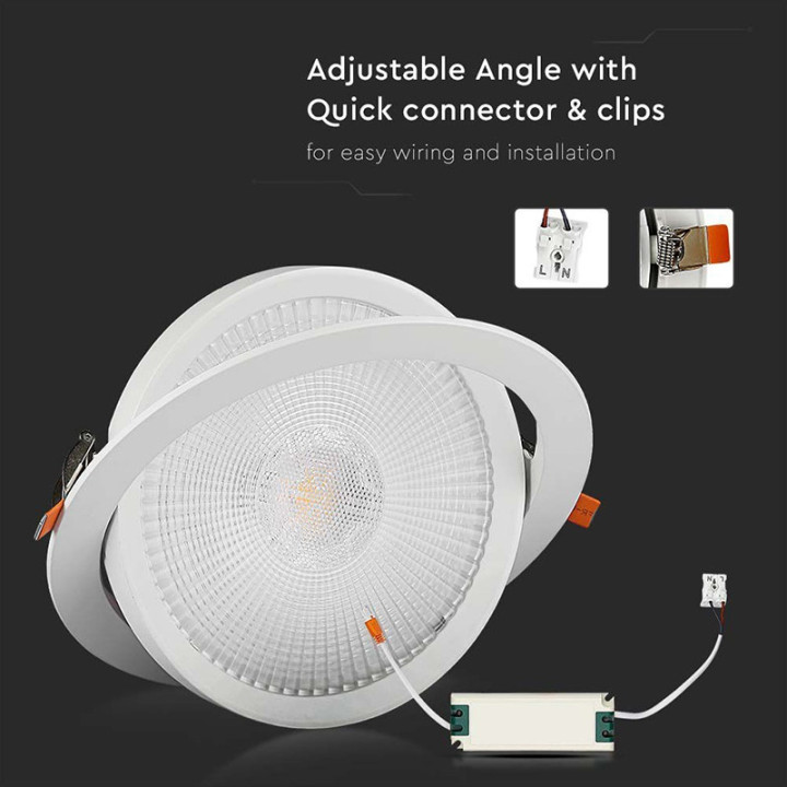 panou led unghi reglabil 30w 6400k alb rece