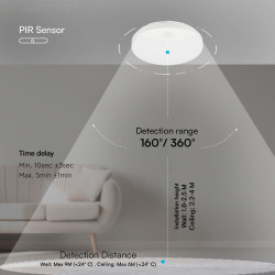 plafoniera led 15w ip20 senzor de miscare 3in1 - alb