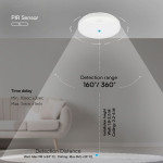 plafoniera led 15w ip20 senzor de miscare 3in1 - alb