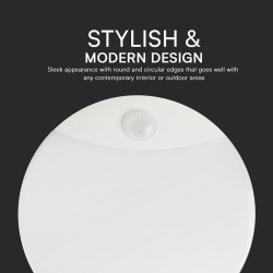 plafoniera led 15w ip20 senzor de miscare 3in1 - alb
