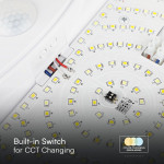 plafoniera led 15w ip20 senzor de miscare 3in1 - alb