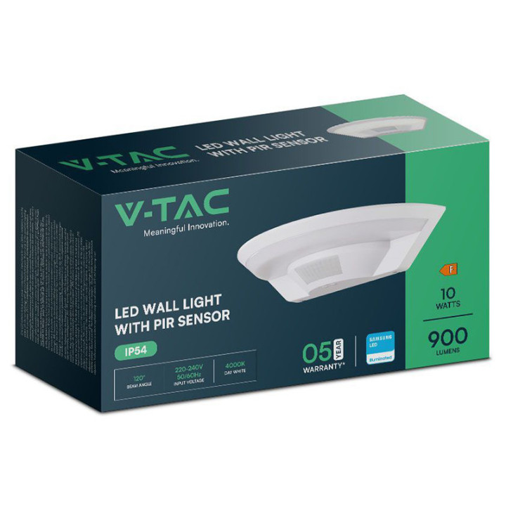 lampa perete led 10w ip54 senzor de miscare 3in1 - alb