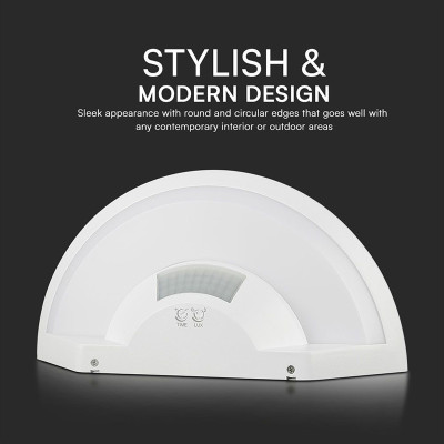 lampa perete led 10w ip54 senzor de miscare 3in1 - alb