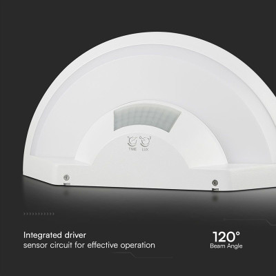 lampa perete led 10w ip54 senzor de miscare 3in1 - alb