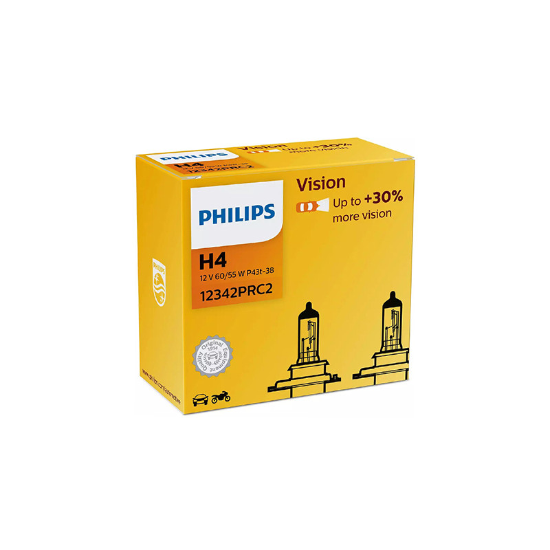 set 2 buc becuri auto vision h4 philips